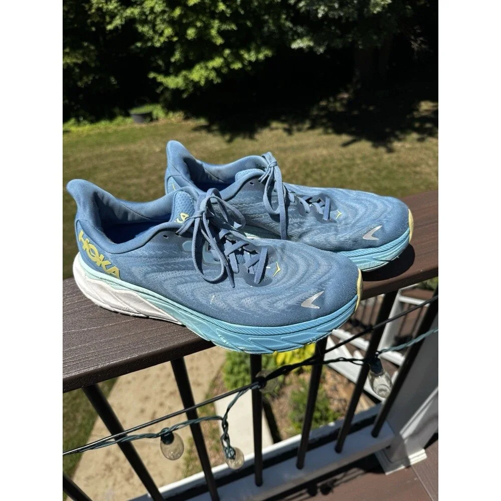 Hoka Arahi 6 Men's Size 9.5 Ocean Mist Lime Glow Running Shoes